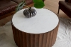 Picture of KASIA D35" Mango Wood Round Coffee Table with Marble Top