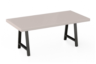 Picture of SYNERGYPLUS Dining Table with H28.5" Metal Legs (Champagne) - 63"x35.5"