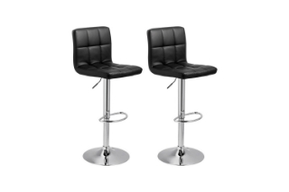 Picture of AKALI Adjustable Swivel Gas Lift Bar Stool (Black) - 2 Stools in 1 Carton