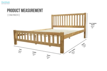 Picture of FORESTER Solid Wood Twin/Double/Queen Size Bed Frame