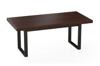 Picture of SYNERGYPLUS Dining Table with H29" Square Metal Legs (Walnut) - 78.5"x39.5"