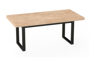 Picture of SYNERGYPLUS Dining Table with Square Metal Legs (Natural Oak) - 71"x35.5"