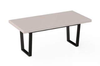 Picture of SYNERGYPLUS Dining Table with H29" Trapezoid Metal Legs (Champagne) - 63"x35.5"