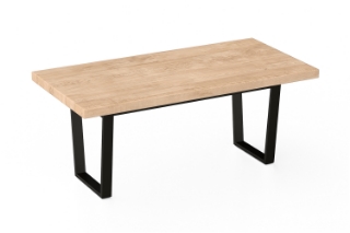 Picture of SYNERGYPLUS Dining Table with H29" Trapezoid Metal Legs (Natural Oak) - 78.5"x39.5"