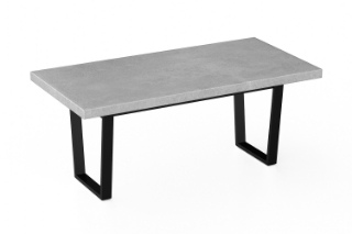 Picture of SYNERGYPLUS Dining Table with H29" Trapezoid Metal Legs (Cement Grey) - 63"x35.5"