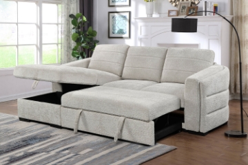 Picture of CHANEL Fabric Sectional Sofa Bed with Storage - Chaise Facing Left