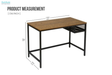 Picture of HOOBRO 43.5" Work Desk with Iron Grid Storage