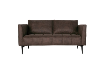 Picture of BARTLET Chocolate Air Leather Sofa Range - Loveseat+Sofa Set