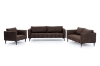 Picture of BARTLET Chocolate Air Leather Sofa Range - Armchair+Loveseat+Sofa Set