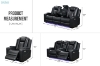 Picture of MONROSE Air Leather Dual Power Reclining Sofa Range with Bluetooth Speaker + USB Port, Power Socket & Wireless Charging + LED Lighting (Black)