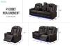 Picture of MONROSE Air Leather Dual Motor Reclining Sofa Range with Bluetooth Speaker + USB Port, Power Socket & Wireless Charging + LED Lighting (Brown)