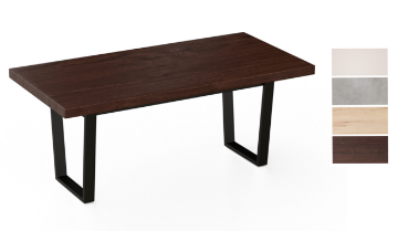 Picture of SYNERGYPLUS Modular Dining System - 63"/71"/78.5" Table Top in 4 Colors with H29" Trapezoid Metal Legs