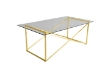 Picture of CROSS 47" Clear Glass Top Coffee Table with Golden Base