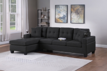Picture of KLARA Reversible Sectional Sofa with Cupholders (Black)