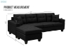 Picture of KLARA Reversible Sectional Sofa with Cupholders (Black)
