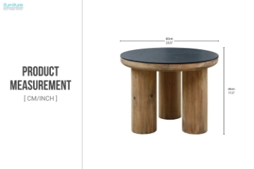 Picture of ASMA 100% Reclaimed Pine Wood D23.6" Coffee Table