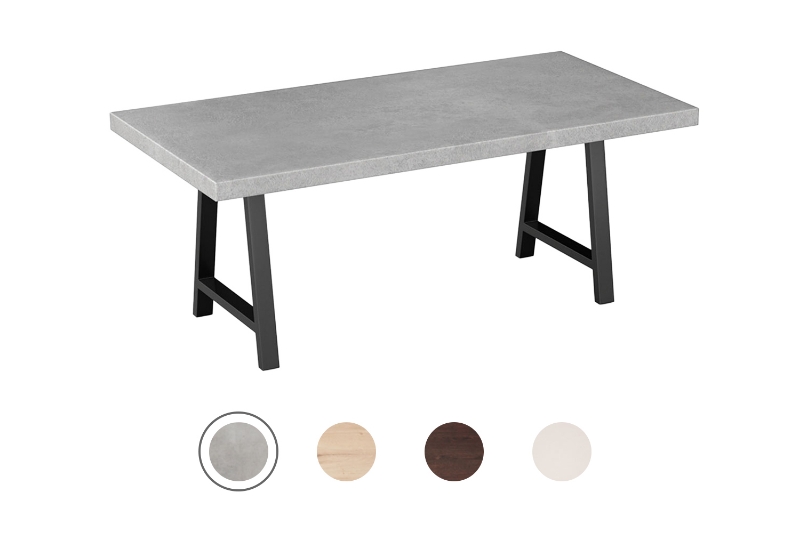 Picture of SYNERGYPLUS Modular Dining System - 63"/71"/78.5" Thick Table Top in 4 Colors with A-Frame Metal Legs
