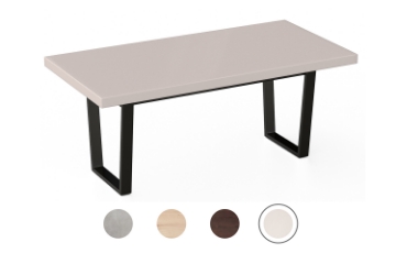 Picture of SYNERGYPLUS Modular Dining System - 63"/71"/78.5" Thick Table Top in 4 Colors with Trapezoid Metal Legs