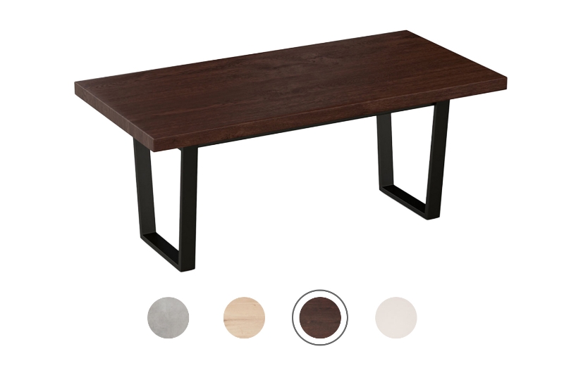 Picture of SYNERGYPLUS Dining Table with Trapezoid Metal Legs (Walnut) - 71"x35.5"