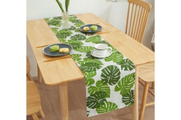 Picture of SINGLE-SIDED Printed Table Runner/Bed Runner in 2 Sizes (Monstera Leaves)