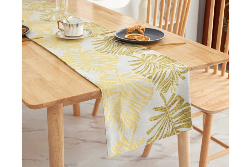 Picture of DOUBLE-SIDED Printed Table Runner/Bed Runner (Golden Brown)- 13"x71"