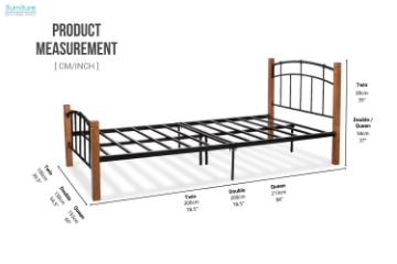 Picture of MINDY Twin/Double/Queen Metal Bed Frame