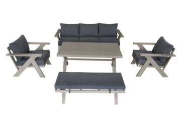 Picture of BRAVO 5PC Aluminium Outdoor Dining Sofa Set