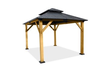 Picture of BOONE 118"x143.5" Double-Roof Gazebo with Galvanized Metal Top