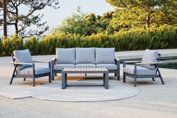 Picture of BONDI 6PC Aluminium Outdoor Lounge Sofa Set (Dark Grey)