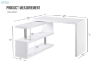 Picture of MACIE 360° Rotate Office Desk with Shelf (High Gloss White)