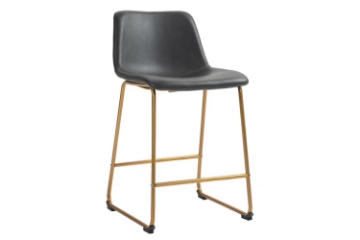 Picture of KRISTA Bar Chair with Golden Legs (Black) - Each
