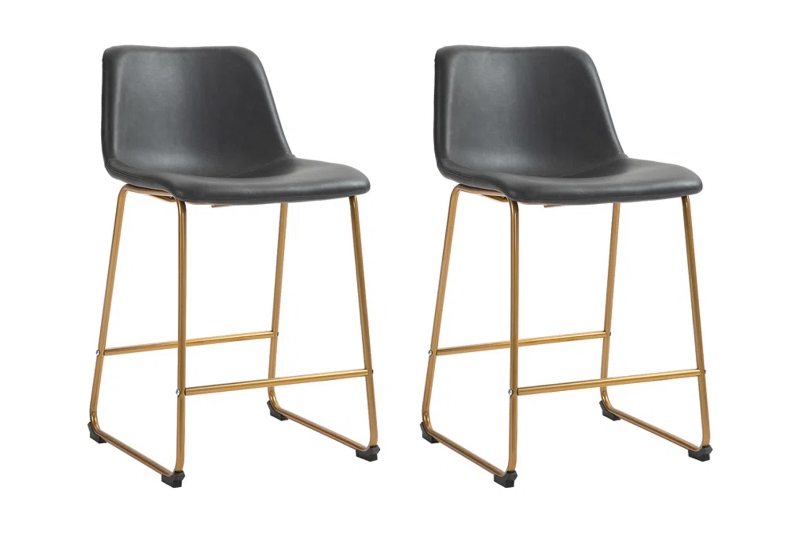 Picture of KRISTA Bar Chair with Golden Legs (Black) - 2 Chairs in 1 Carton