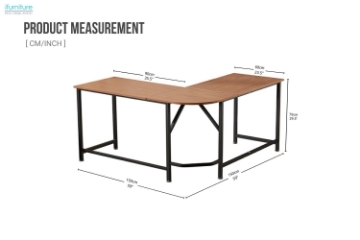 Picture of VITALI 59" L-Shaped Computer Desk (Light Walnut)