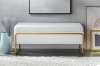 Picture of SEIDON Rectangular Storage Fabric Ottoman (White)