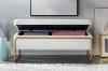 Picture of SEIDON Rectangular Storage Fabric Ottoman (White)