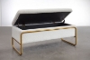 Picture of SEIDON Rectangular Storage Fabric Ottoman (White)