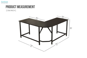 Picture of VITALI 59" L-Shaped Computer Desk (Black) 