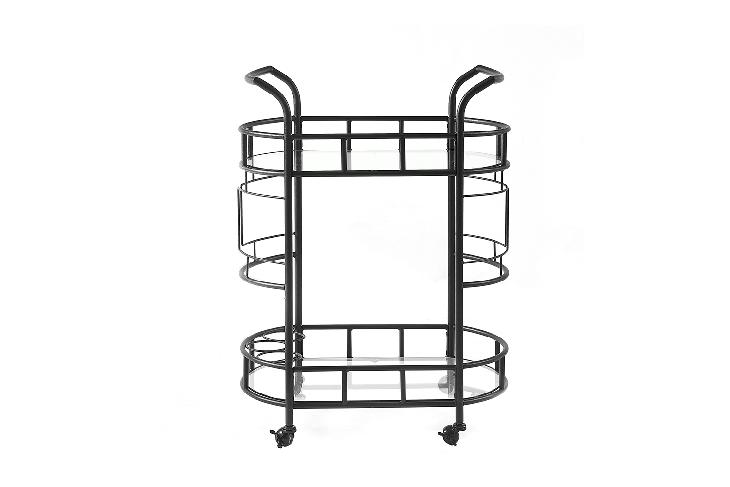 FLOYD Mobile Serving Cart with 4 Lockable Wheels and Wine Rack ...