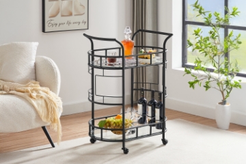 Picture of FLOYD Mobile Serving Cart with 4 Lockable Wheels and Wine Rack