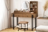 Picture of RISSMY Dressing Table with LED Mirror and Swivel Makeup Stool Set