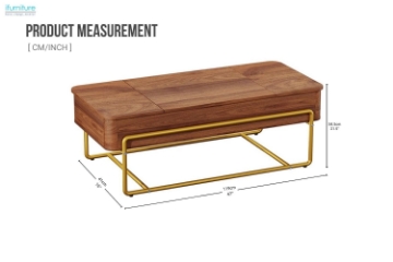 Picture of Lune Lift Top Coffee Table with Hidden Storage and Drawers
