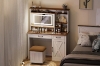 Picture of DAPHNE Tempered Glass Top Dressing Table with LED Mirror & Swivel Storage Stool