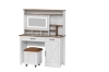 Picture of DAPHNE Tempered Glass Top Dressing Table with LED Mirror & Swivel Storage Stool