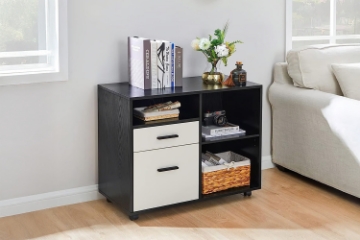 Picture of HARKEN 2-Drawer Cabinet with Wheels (Black&White)
