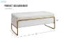 Picture of SEIDON Rectangular Storage Fabric Ottoman (White)
