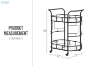 Picture of FLOYD Mobile Serving Cart with 4 Lockable Wheels and Wine Rack
