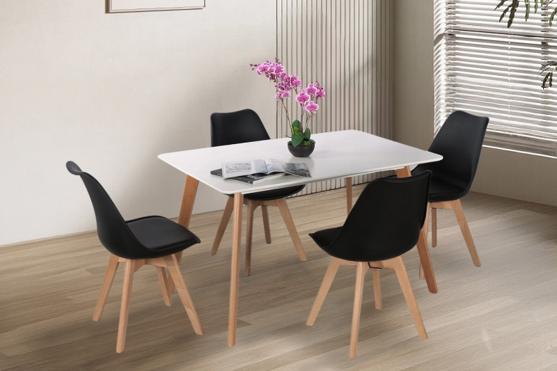Picture of EFRON 5PC Dining Set (Black) - 63" Table