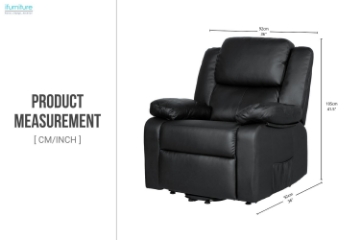 Picture of MATTHEW Zero Gravity Power Lift Recliner Chair *Twin Motor with Adjustable Headrest (Black)