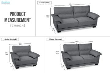 Picture of SOMARA 3/2/1 Seater Sofa Range (Dark Grey)