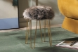 Picture of DAMAR Round Fur Stool with Metal Legs (Grey)